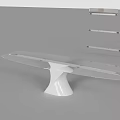 Modern Conference Table With Glass Top And White Pedestal Base Design