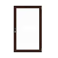 Stylish Casement Window With Dark Brown Frame And Clear Glass Panel Design