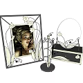 Elegant Modern Decorative Ornament Set With Photo Frame Mirror Stand And Decorative Box