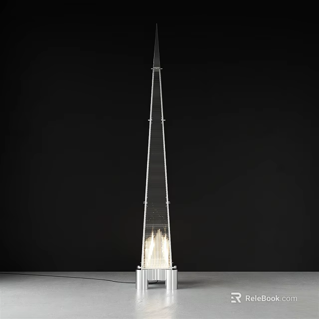 Tall Slim Modern Floor Lamp With Sleek Design And Glowing Base For Home Lighting 3d model 