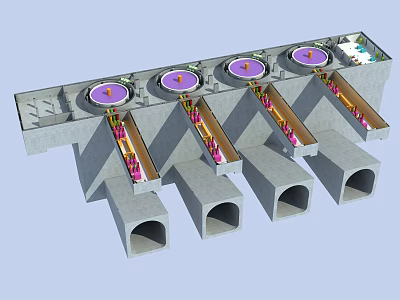 Hydropower Station Structure Diagram 3d model