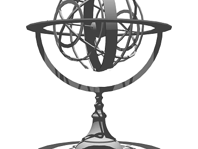 Decorative Ornament Set With Metallic Globe Structure For Home Decor Accent 3d model