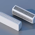 Two Modern White Air Conditioner Fans With Grille Design And Smooth Exterior