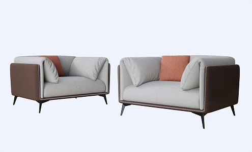 Italian Minimalist Leather Sofa 3d model