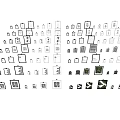 Various Black And White Icon Collection With Different Shapes And Designs
