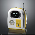 Cute White And Yellow Children's Backpack With Smart Display And Button Design For Kids