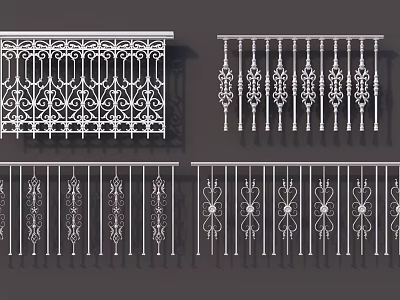 Different Decorative Fence Styles With Intricate Wrought Iron Patterns And Designs 3d model
