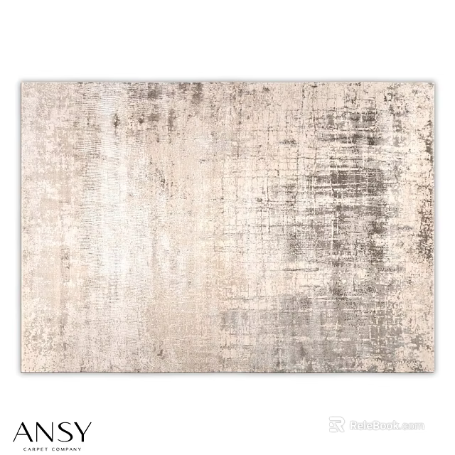 Square Area Rug with Beige and Gray Distressed Texture Modern Minimalist Style 3d model 