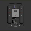 Twin Tower Compressed Air Dryer With Control Panel And Indicator Lights 3d model
