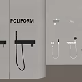 Poliform Modern Shower Systems With Black And White Wall Mounted Handheld And Overhead Designs