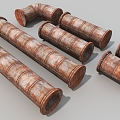 Industrial equipment iron pipe old pipe 3d model