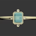 Elegant Gold Ring With Square Turquoise Gemstone And Small Diamond Accents