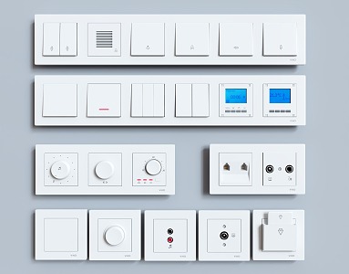 Modern Switch Socket Panel 3d model