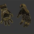 Tactical Leather Gloves With Worn Design Dark Brown Textured Surface And Stitching Details