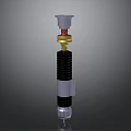 Automotive Shock Absorber With Silver Top Yellow Component Black Spring And Bottom Connector