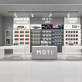Modern MOTI Vape Store Interior Featuring Colorful Products And Display Shelves