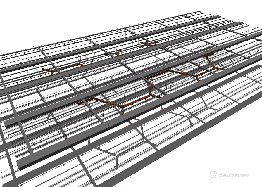 Industrial Metal Pipes Framework With Structured Neat Multilayer Arrangement And Steel Components 3d model 