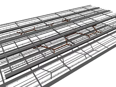 Industrial Metal Pipes Framework With Structured Neat Multilayer Arrangement And Steel Components 3d model