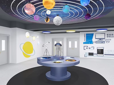 Modern Exhibition Hall Science Room Multimedia Interactive Desk 3d model