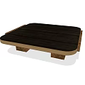 Modern Wooden Coffee Table With Dark Surface And Light Edge Support Legs 3d model