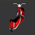 Red Vintage Motorcycle With Black Seat Silver Engine And White Rims