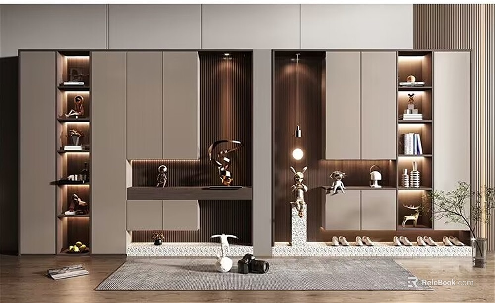 Modern shoe cabinet porch shoe cabinet combination texture