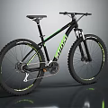 RATTI Black Mountain Bike With Green Accents And Thick Tread Tires