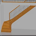 Wooden Staircase With Black Metal Railing Wooden Handrail And Steps