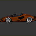 Orange Convertible Sports Car with Modern Aerodynamic Design Black Accents Open Top and Shiny Wheels