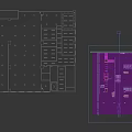 Industrial Warehouse Interior with Green Metal Fences Stacked Cartons and Forklifts