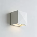 Modern White Cube Wall Light Mounted On Wall With Warm Glow