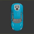 Blue Sports Car With Sleek Modern Design And Silver Alloy Wheels