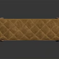 Modern Sofa Bench With Orange Diamond Tufted Padded Seat And Wooden Legs