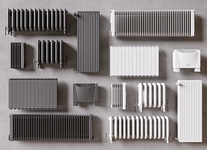 Modern heating pipe radiator combination 3d model