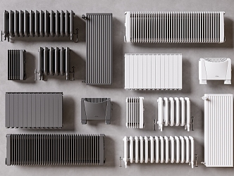 Modern heating pipe radiator combination 3d model