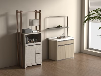 Modern Light Luxury Locker Mini Bar Cabinet 3d model