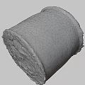 Cylindrical Agricultural Hay Bale With Woven Covering And Textured Surface