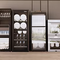 Modern Stylish Kitchen Appliances With Glass Door Storage And Display Design