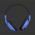 Stylish Blue And Black Over Ear Headphones With Soft Cushion Earpads And Adjustable Headband