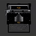 Black Vintage Office Typewriter with Classic Keyboard and RTW Logo as Essential Office Appliance