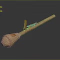 Portable Rocket Launcher with Conical Warhead Long Cylindrical Barrel and Marked Body