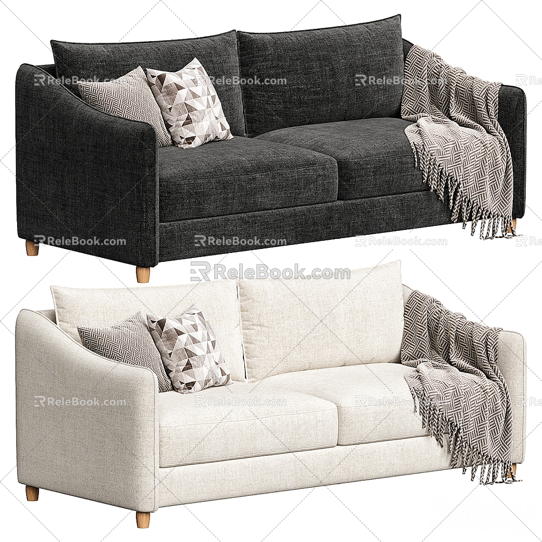 Hauska fabric two-seat sofa 3d model