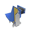 Industrial Blue Inclined Conveyor Equipment With Transport Belt And Mobile Base