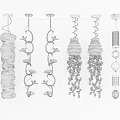 Stylish Decorative Chand eliers With Diverse Spiral Glass And Metal Wrapped Designs