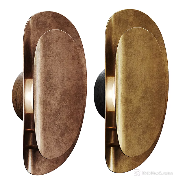 Unique Shaped Brass Wall Lamps With Sleek Curved Design For Indoor Decor 3d model 