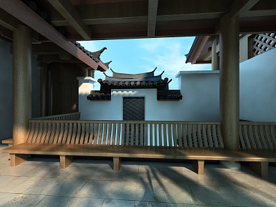 Chinese-style ancient courtyard 3d model