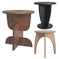 Modern Wooden Side Tables with Unique Structures and Curved Legs in Different Color Options