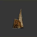 Wood and Stone Artistic Sculpture with Natural Texture Base and Fragment Design