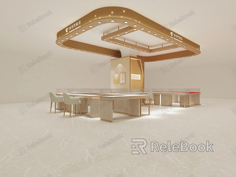 Light Luxury Kimberley Diamond Jewelry Store Jewelry Shop Jewelry Showroom Store Island Jewelry Shop Space model