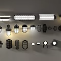 Various Outdoor Lights With Vintage Grille Design And Metal Construction For Exterior Use